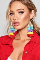 Boohoo Rachel Rainbow Tiered Tassel Earring