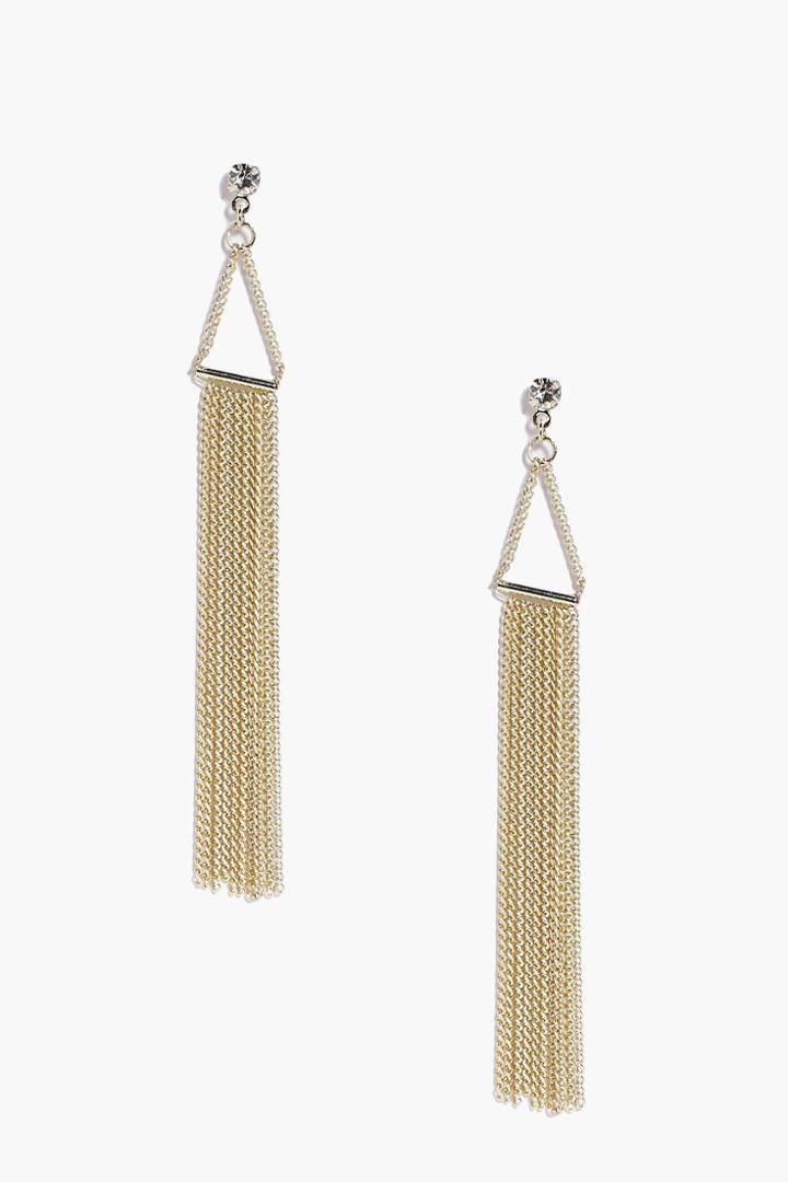 Boohoo Millie Diamante Stud Metal Earrings Gold