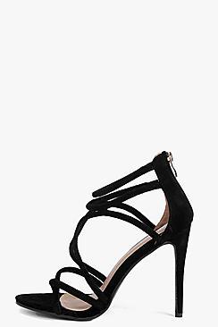 Boohoo Sophia Cross Strap Caged Stiletto