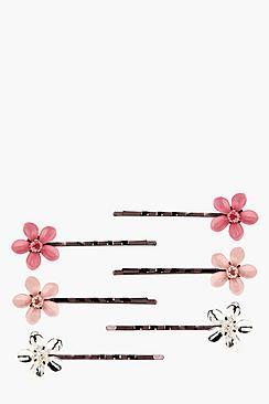 Boohoo Emma Oriental Floral Hair Grip 6 Pack
