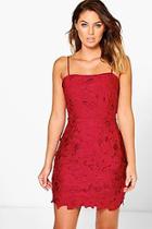 Boohoo Lulu Crochet Square Neck Bodycon Dress