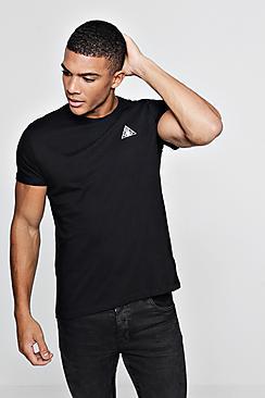 Boohoo Eye Triangle Embroidered T-shirt