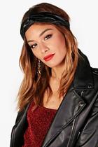 Boohoo Jhene Leather Look Twist Knot Headband