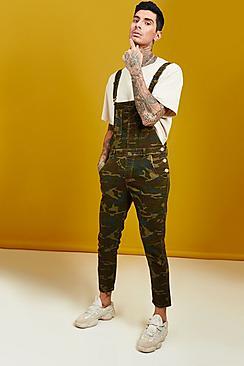 Boohoo Skinny Fit Camo Print Overalls