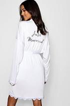 Boohoo Tall Skye Just Married Bridal Dressing Gown