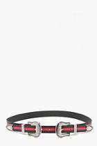Boohoo Kerry Sports Stripe Double Buckle Western Belt