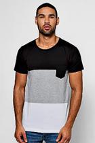 Boohoo Colour Block T-shirt With Chest Pocket