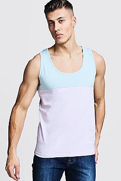 Boohoo Regular Colour Block Jersey Vest