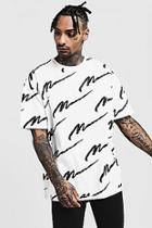 Boohoo Oversized All Over Man Printed T-shirt