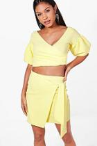 Boohoo Cindy Ruffle Sleeve Crop & Skirt Co-ord