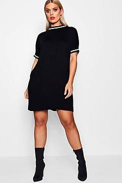 Boohoo Plus Josie Sports Oversized T Shirt Dress
