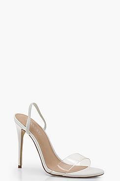 Boohoo Eleanor Clear Strap Sling Back Sandals