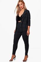 Boohoo Plus Emmie Check Blazer + Tailored Trouser Set