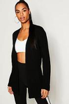 Boohoo Tall Wide Rib Edge Cardigan