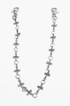 Boohoo Silver Jeans Chain With Cross Links