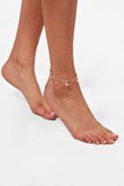 Boohoo Saffron Layered Chain Beaded Anklet Gold