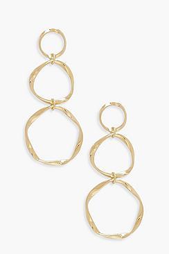 Boohoo Twisted Triple Circle Earrings