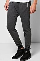 Boohoo Skinny Fit Waffle Joggers In Drop Crotch