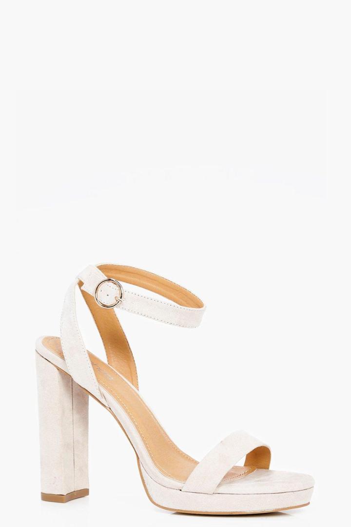 Boohoo Isabel 2 Part Platform Heel Nude