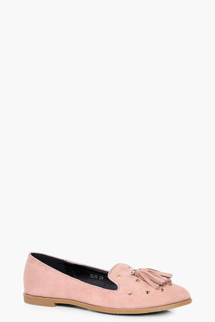 Boohoo Melissa Embellished Slipper Ballet Blush