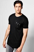 Boohoo Skater Zip T Shirt With Curve Hem Black
