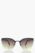 Boohoo Pheobe Black Oversized Frameless Sunglasses
