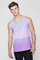 Boohoo Palm Faded Sublimation Print Vest