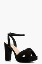 Boohoo Lucy Knot Front Peeptoe Platform