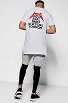 Boohoo Longline Curve Hem T-shirt With Back Print