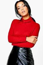 Boohoo Cassey Crinkle Long Sleeve Top