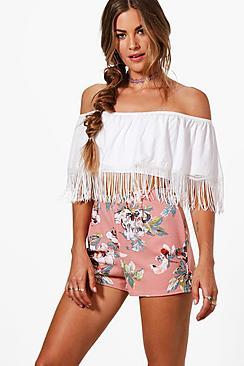 Boohoo Fraya Floral High Waisted Shorts