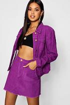Boohoo Cord Purple Denim Mini Skirt