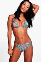 Boohoo Aruba Marble Triangle Bikini Multi