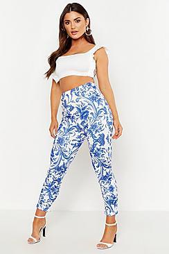 Boohoo Porcelain High Waist Skinny Trousers