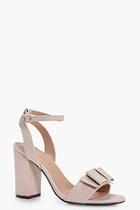 Boohoo Lillie Bow Trim Block Heel