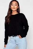 Boohoo Petite Oversized Cable Knit Jumper
