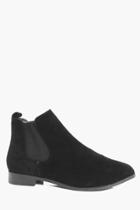 Boohoo Faux Suede Chelsea Boots Black