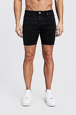 Boohoo Skinny Fit Biker Panelled Shorts