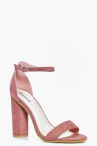 Boohoo Louise Cylinder Block Two Part Heels Pink