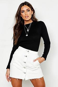 Boohoo Rib Crew Neck Jumper
