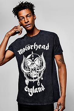 Boohoo Motorhead Snow Washed T Shirt