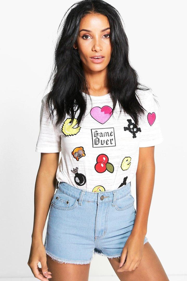 Boohoo Lucy Frayed Edge Denim Shorts Blue