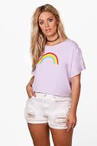 Boohoo Plus Lola Rainbow Print T-shirt