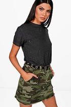 Boohoo Kelly Distressed Burn Out T-shirt