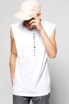 Boohoo Universal Print Sleeveless T-shirt White