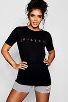 Boohoo Louise Rainbow Slogan Boxy T-shirt
