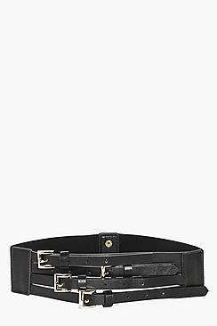 Boohoo Honey Multi Strap & Buckle Waist Belt