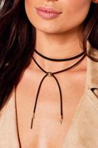 Boohoo Honey Charm Detail Wrap Around Choker Black