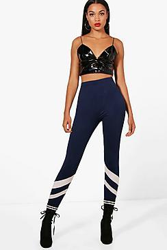 Boohoo Alessia Chevron Stripe Leggings