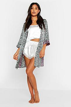 Boohoo Ombre Leopard Kimono Robe